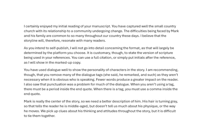 proofread, edit, and write a review of your manuscript